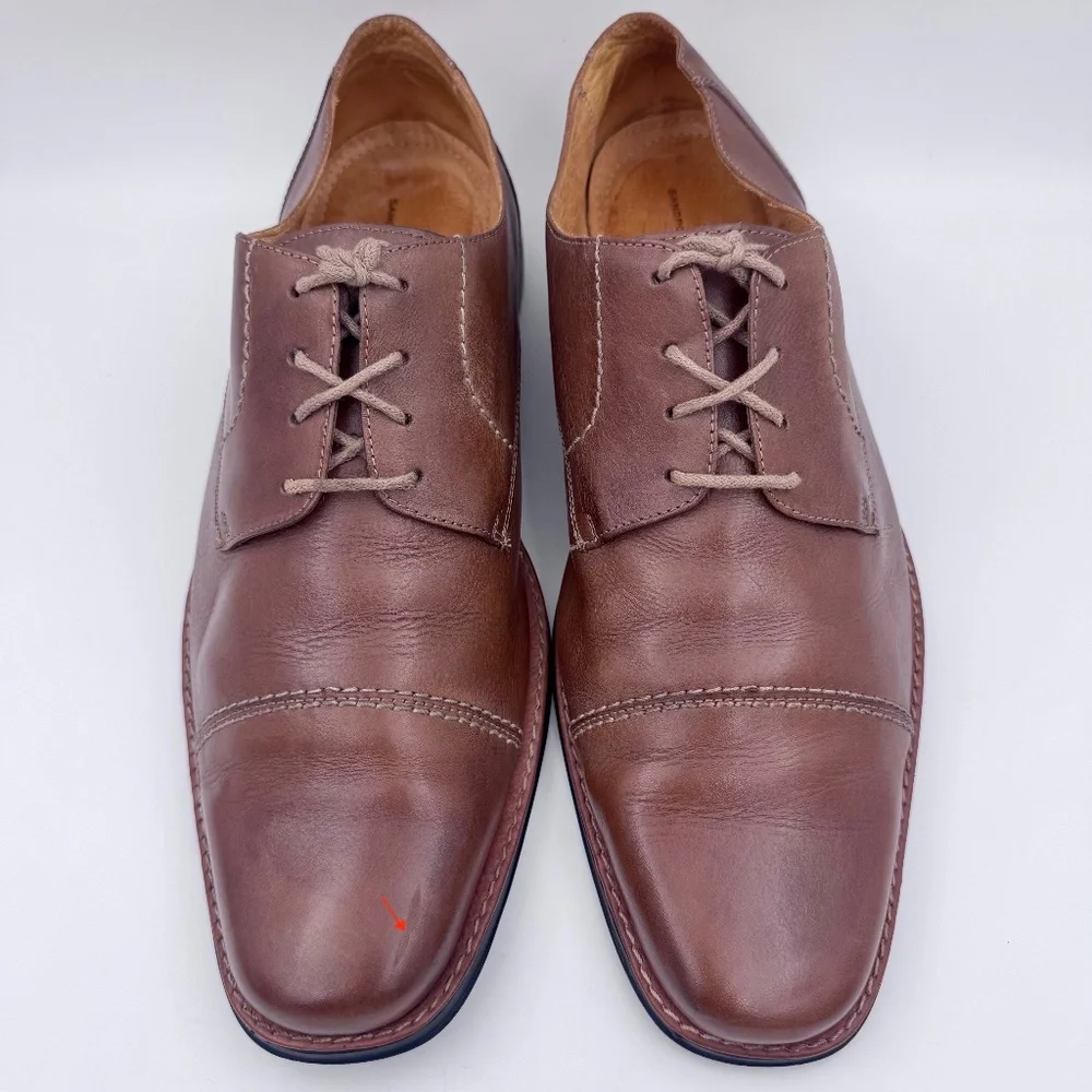 Sandro Moscoloni Bryan Cap Toe Derby: Brown Leather, Lace-Up Dress Shoe Size:16D